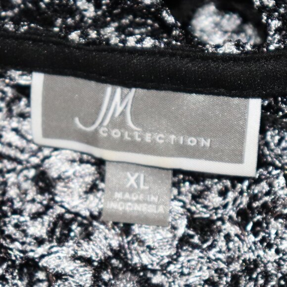 🖤🤍🌬️ MJ Collection Blouse · Sheer Monochrome · Size XL - Picture 2 of 5